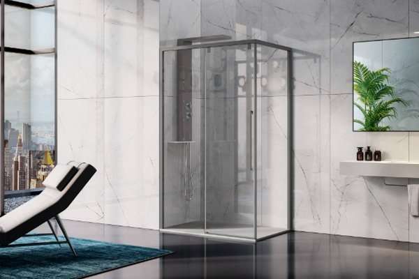 Cabina doccia SAMO progetto Acrux 80cm x 160cm profilo cromato lucido + Piatto doccia Fiora in OMAGGIO