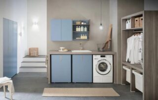 Lavanderia in casa 8 Lavanderia integrata nel mobile bagno con top unico