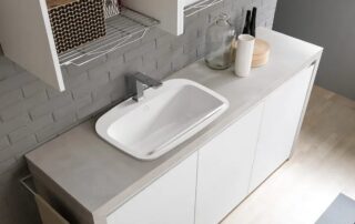 Lavanderia in casa 9 Mobile lavabo multifunzione con piano unico senza giunzioni